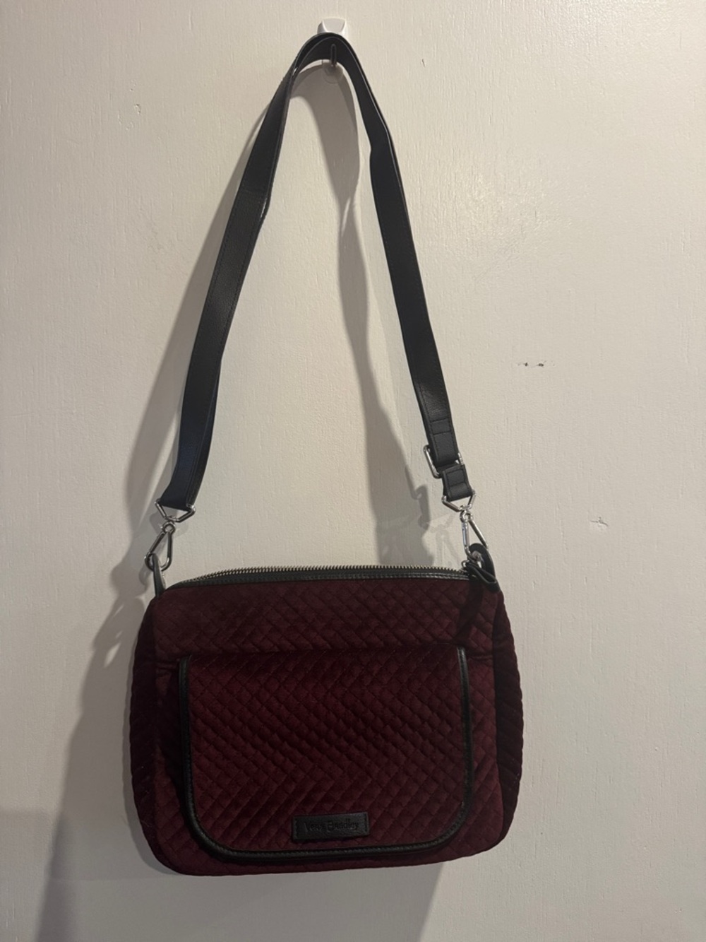 Vera Bradley Limited Edition Holiday Purse Maroon Velour Shoulder Bag NIB